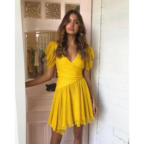 Bec + Bridge Hibiscus Golden Mini Dress 2 - Picture 2 of 12